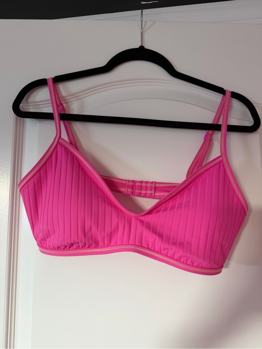 aerie Hot Pink Ribbed Bikini Top